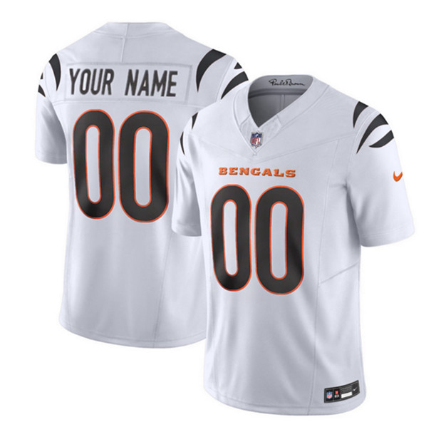 Men & Women & Youth Cincinnati Bengals Active Player Custom 2023 F.U.S.E. White Vapor Untouchable Limited Football Stitched Jersey->customized nfl jersey->Custom Jersey